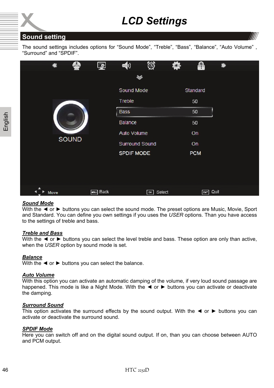 Lcd settings | Xoro HTC 2232D User Manual | Page 112 / 198