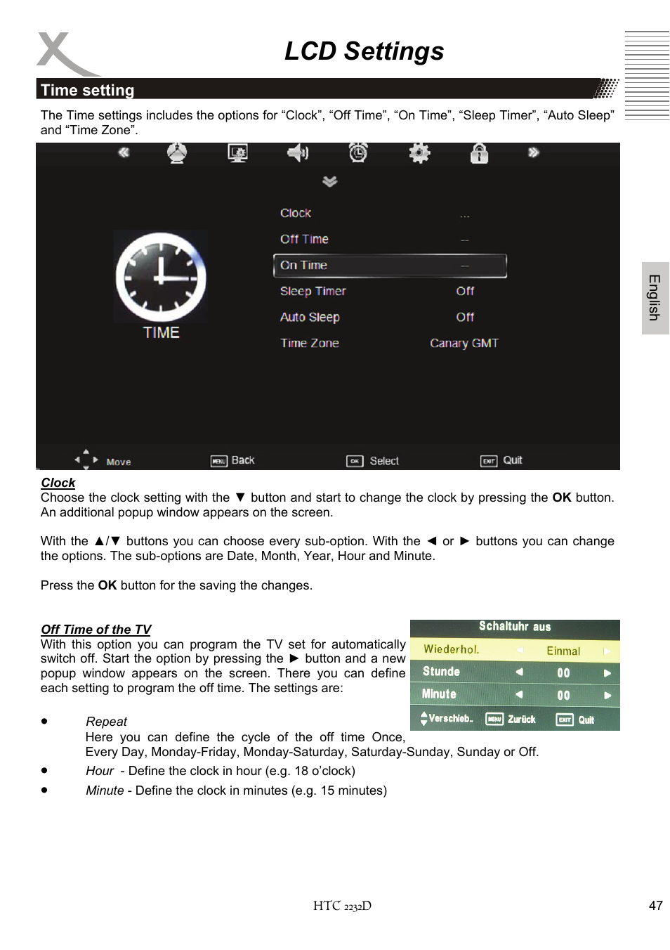 Lcd settings | Xoro HTC 2232D User Manual | Page 113 / 198