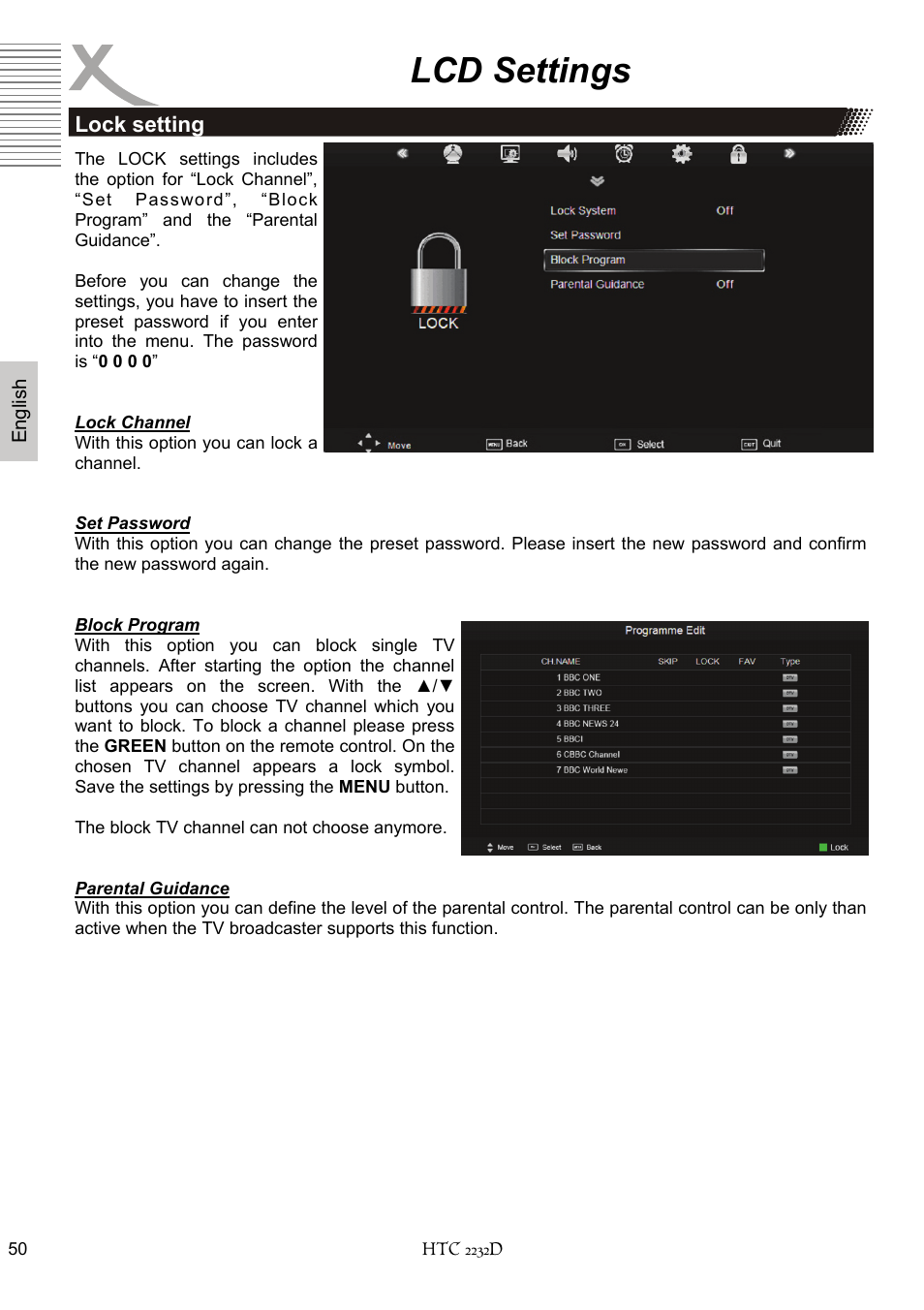 Lcd settings | Xoro HTC 2232D User Manual | Page 116 / 198