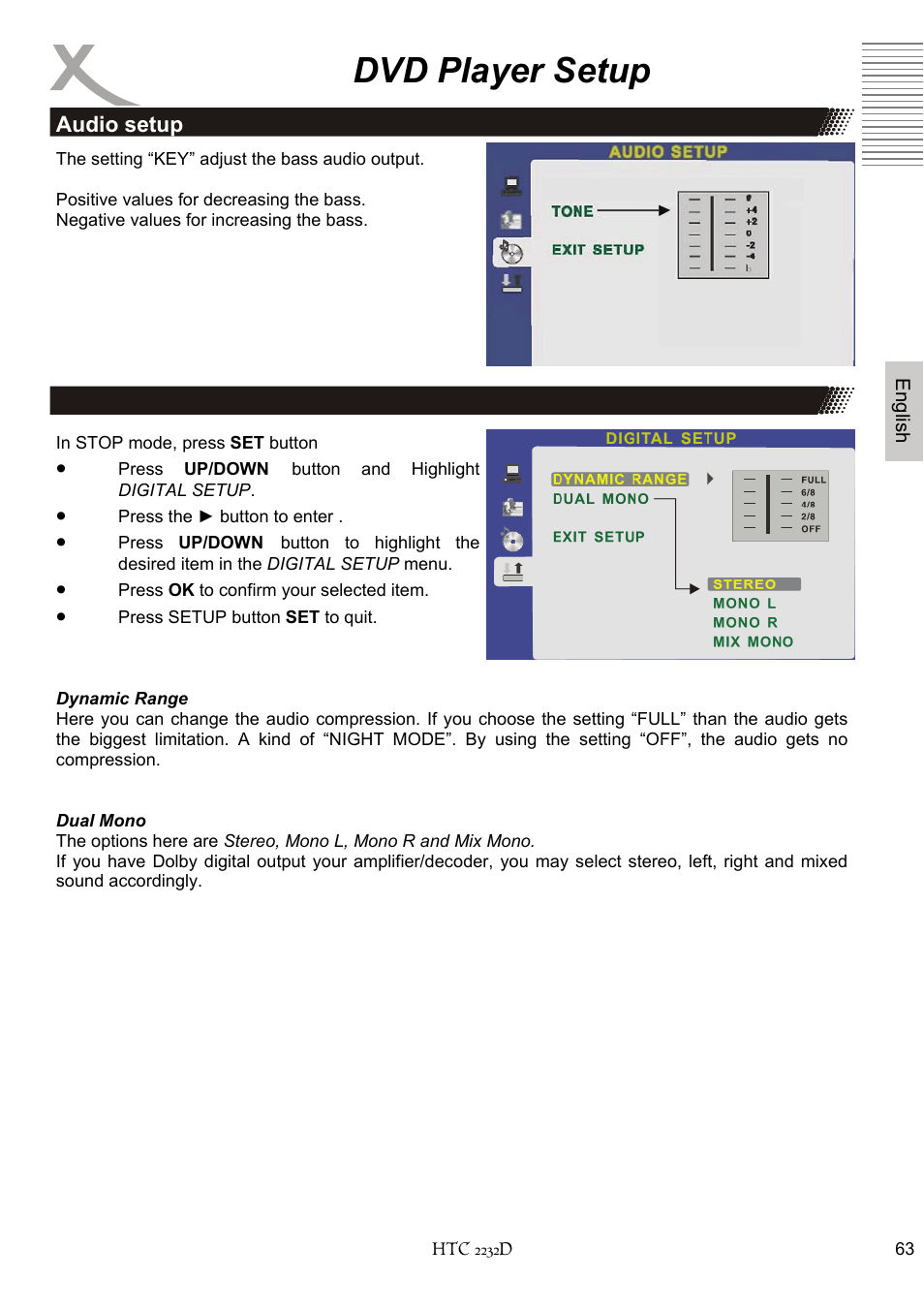 Dvd player setup | Xoro HTC 2232D User Manual | Page 129 / 198