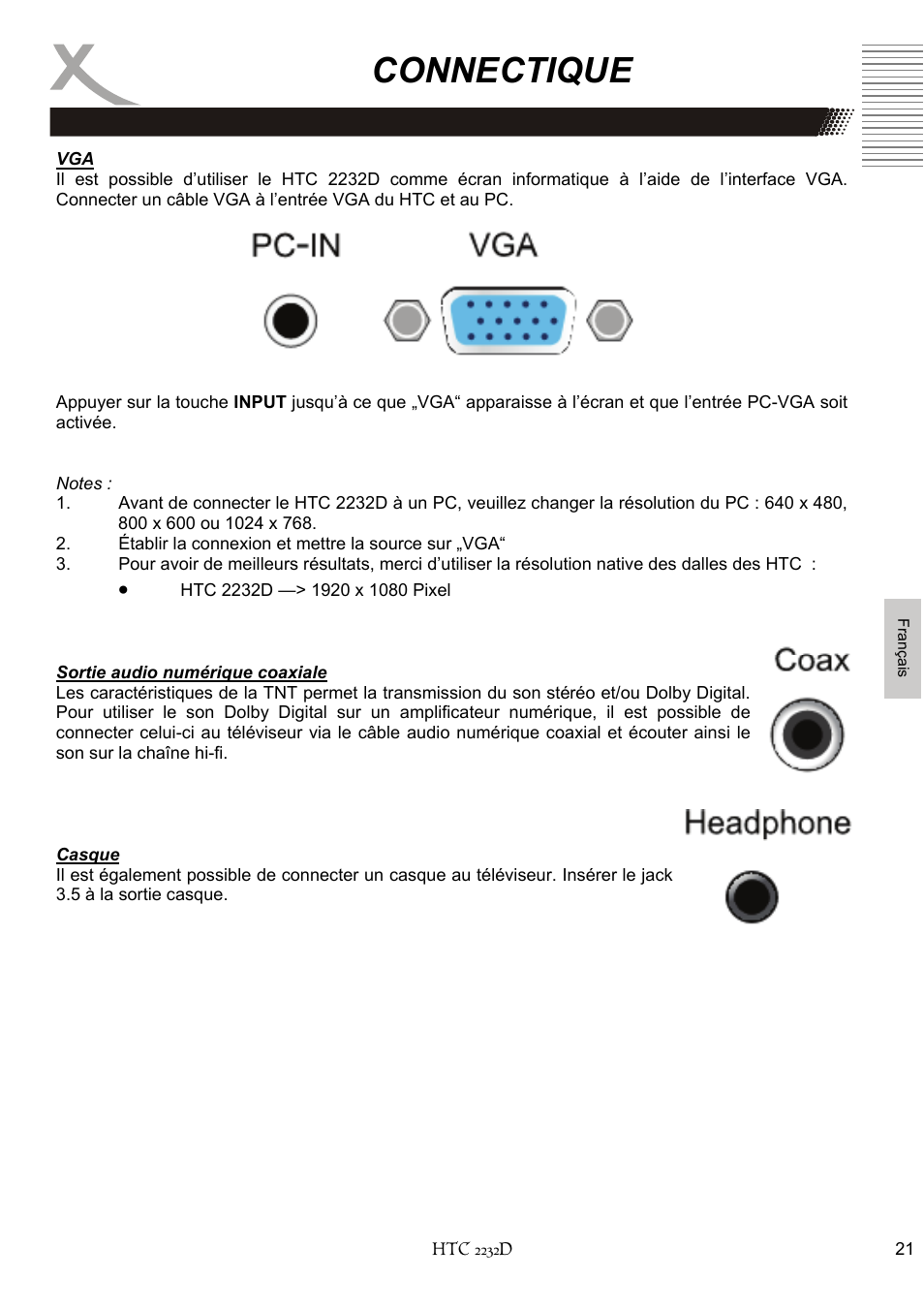 Connectique | Xoro HTC 2232D User Manual | Page 151 / 198