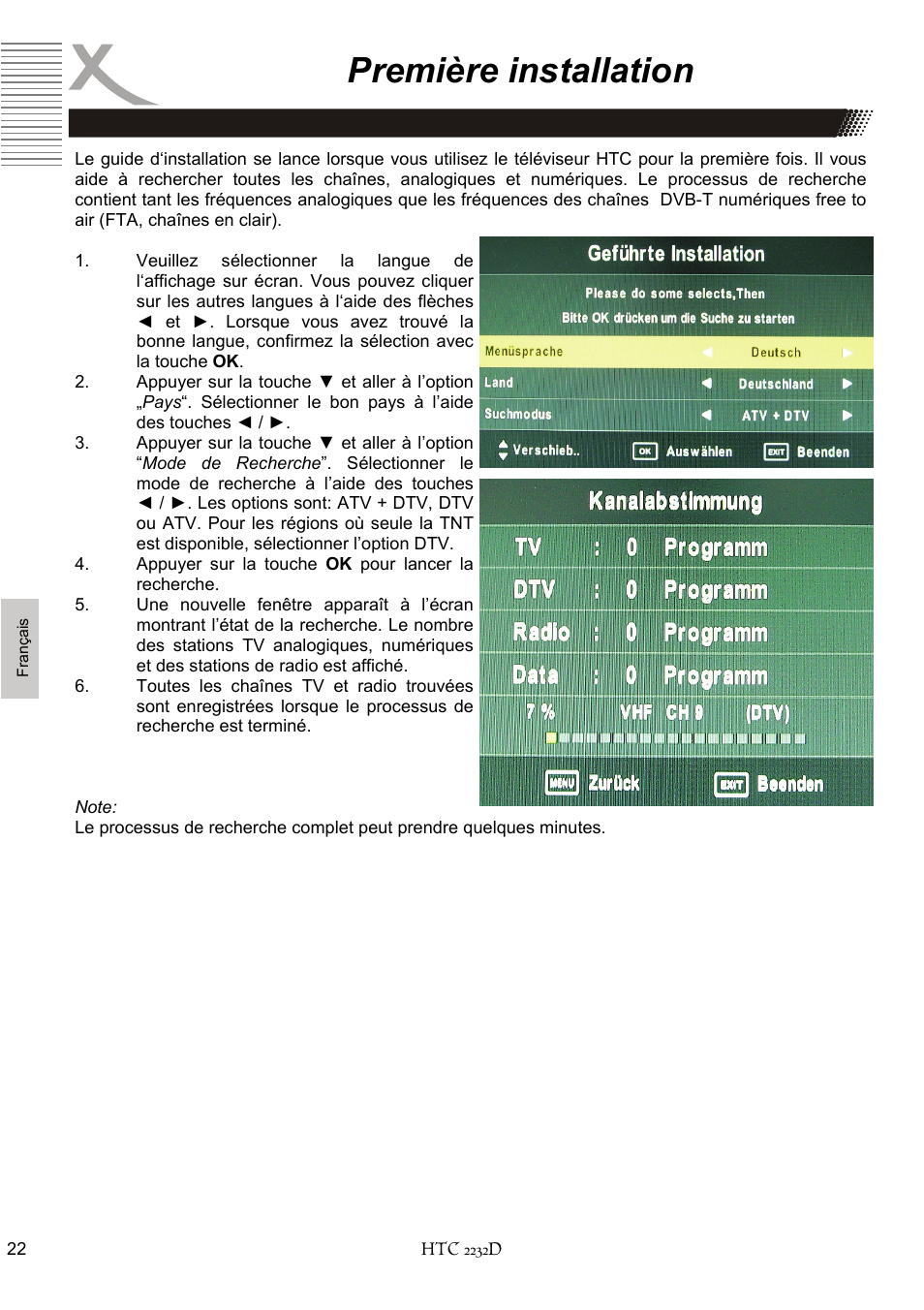 Première installation | Xoro HTC 2232D User Manual | Page 152 / 198