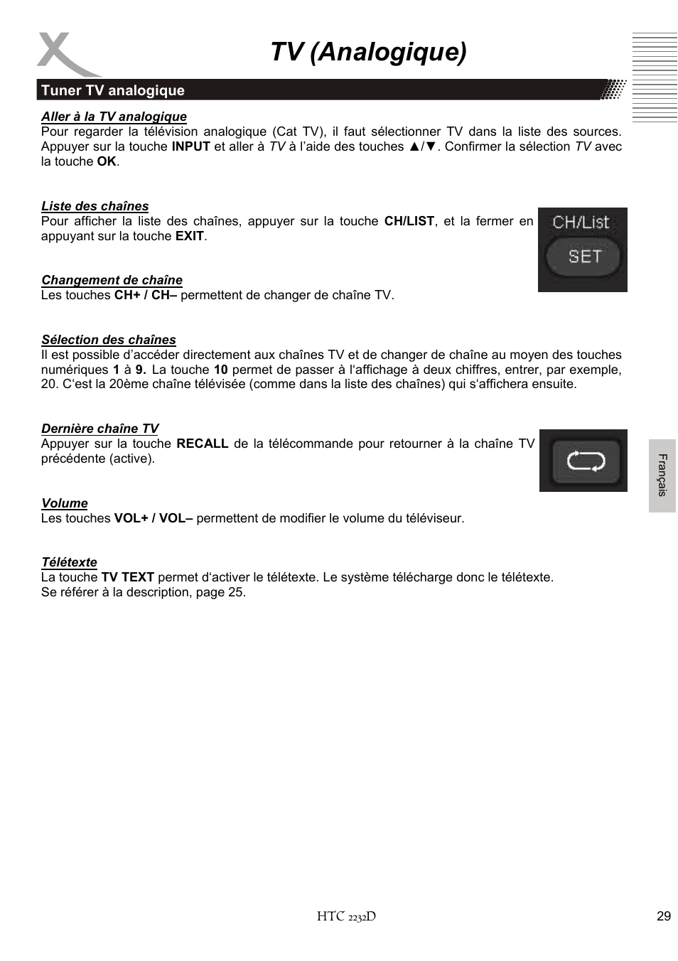 Tv (analogique) | Xoro HTC 2232D User Manual | Page 159 / 198