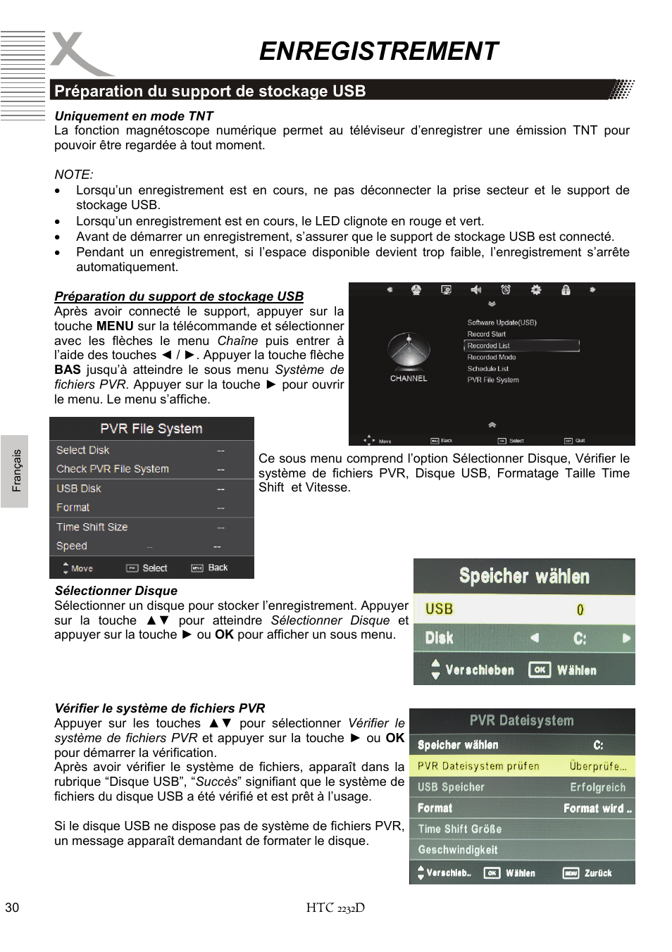 Enregistrement | Xoro HTC 2232D User Manual | Page 160 / 198