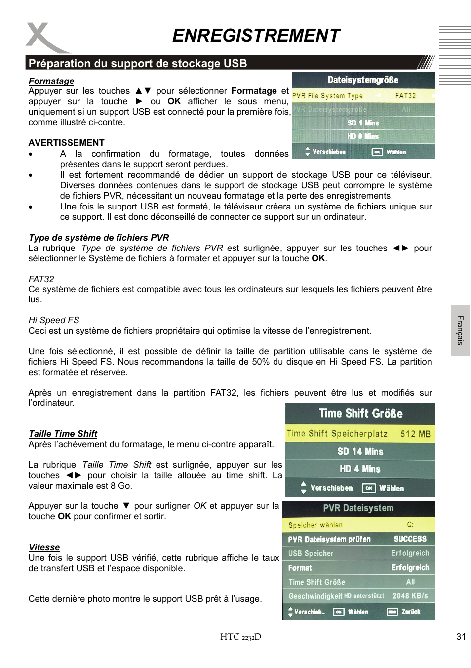 Enregistrement | Xoro HTC 2232D User Manual | Page 161 / 198