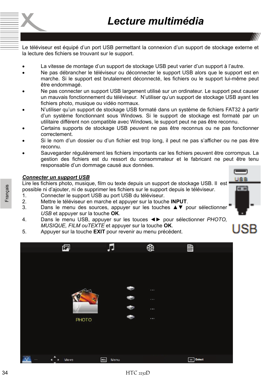 Lecture multimédia | Xoro HTC 2232D User Manual | Page 164 / 198
