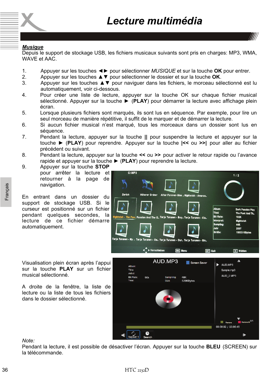 Lecture multimédia | Xoro HTC 2232D User Manual | Page 166 / 198