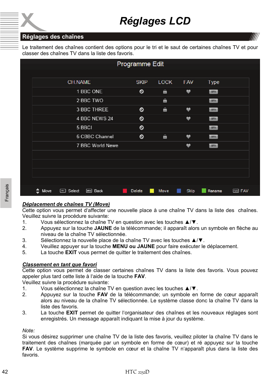 Réglages lcd | Xoro HTC 2232D User Manual | Page 172 / 198