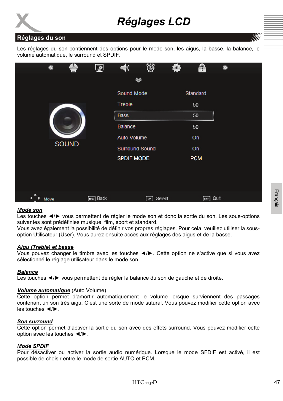 Réglages lcd | Xoro HTC 2232D User Manual | Page 177 / 198