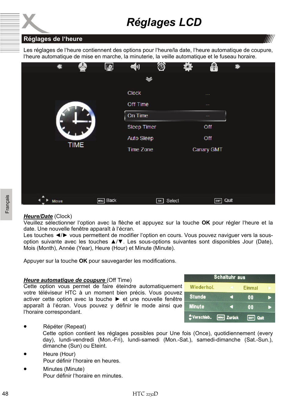 Réglages lcd | Xoro HTC 2232D User Manual | Page 178 / 198