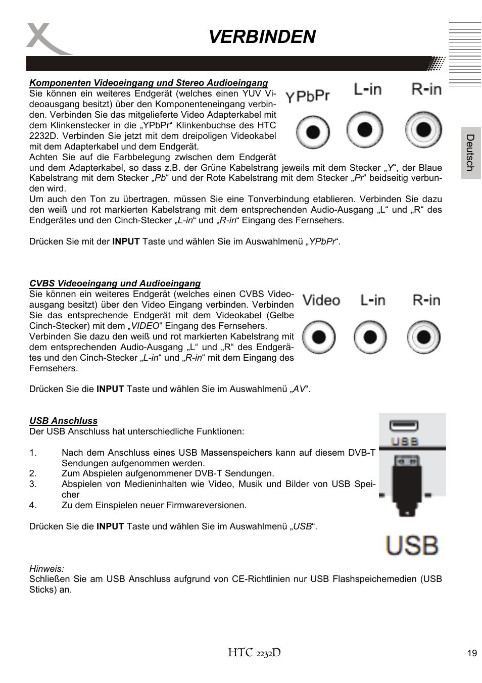 Verbinden | Xoro HTC 2232D User Manual | Page 19 / 198