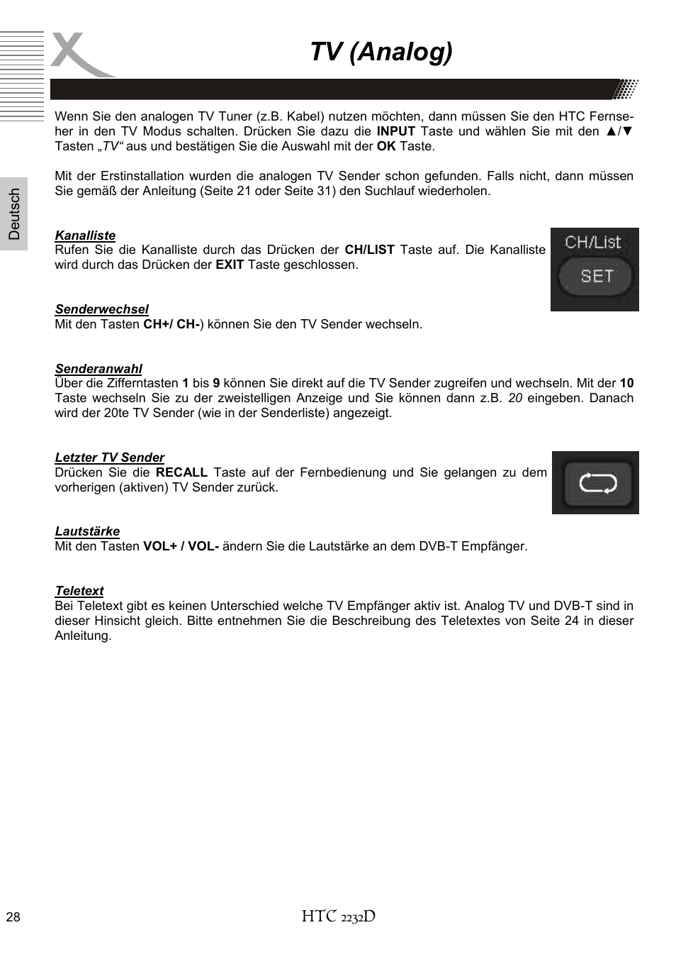 Tv (analog) | Xoro HTC 2232D User Manual | Page 28 / 198