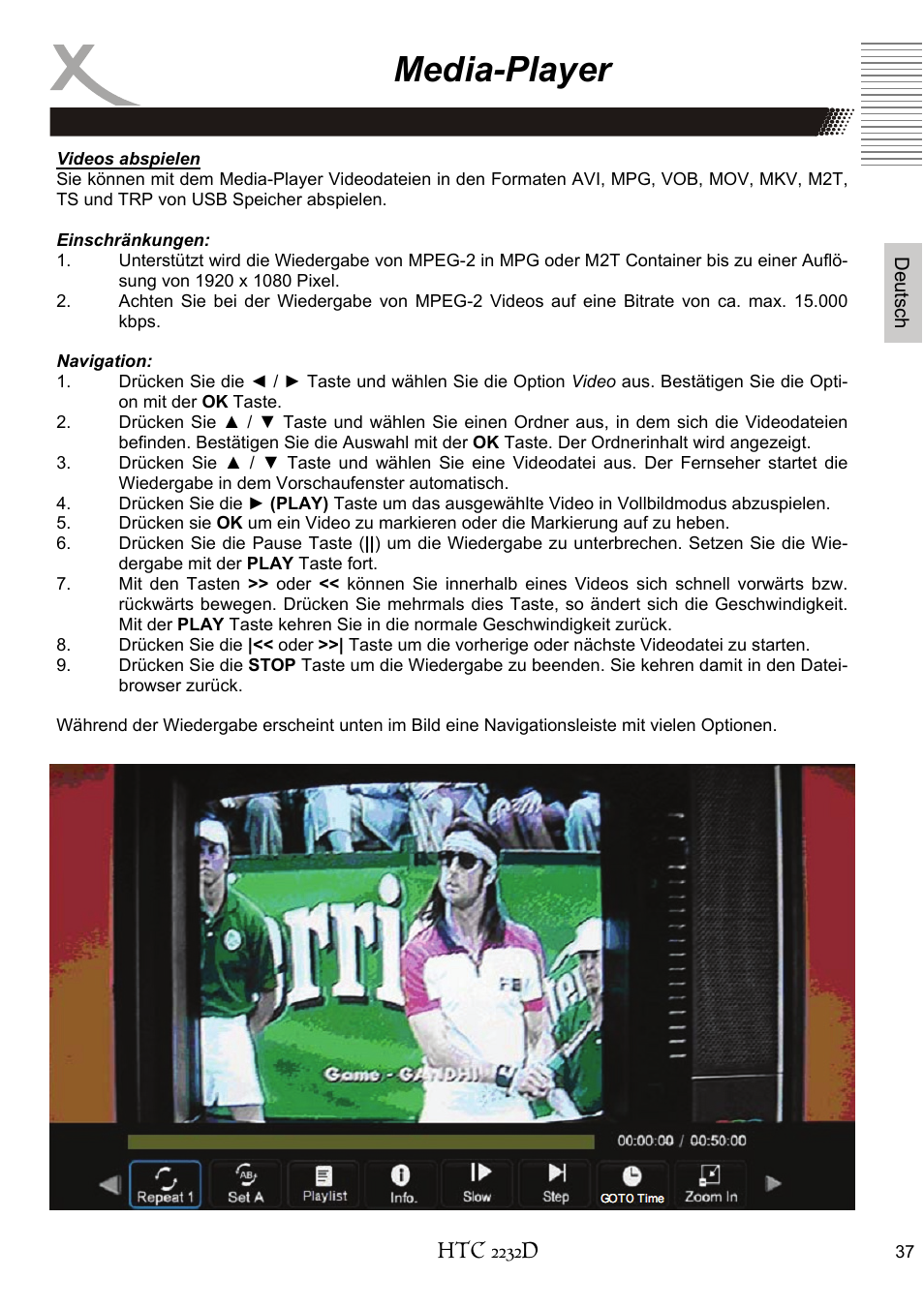 Media-player | Xoro HTC 2232D User Manual | Page 37 / 198