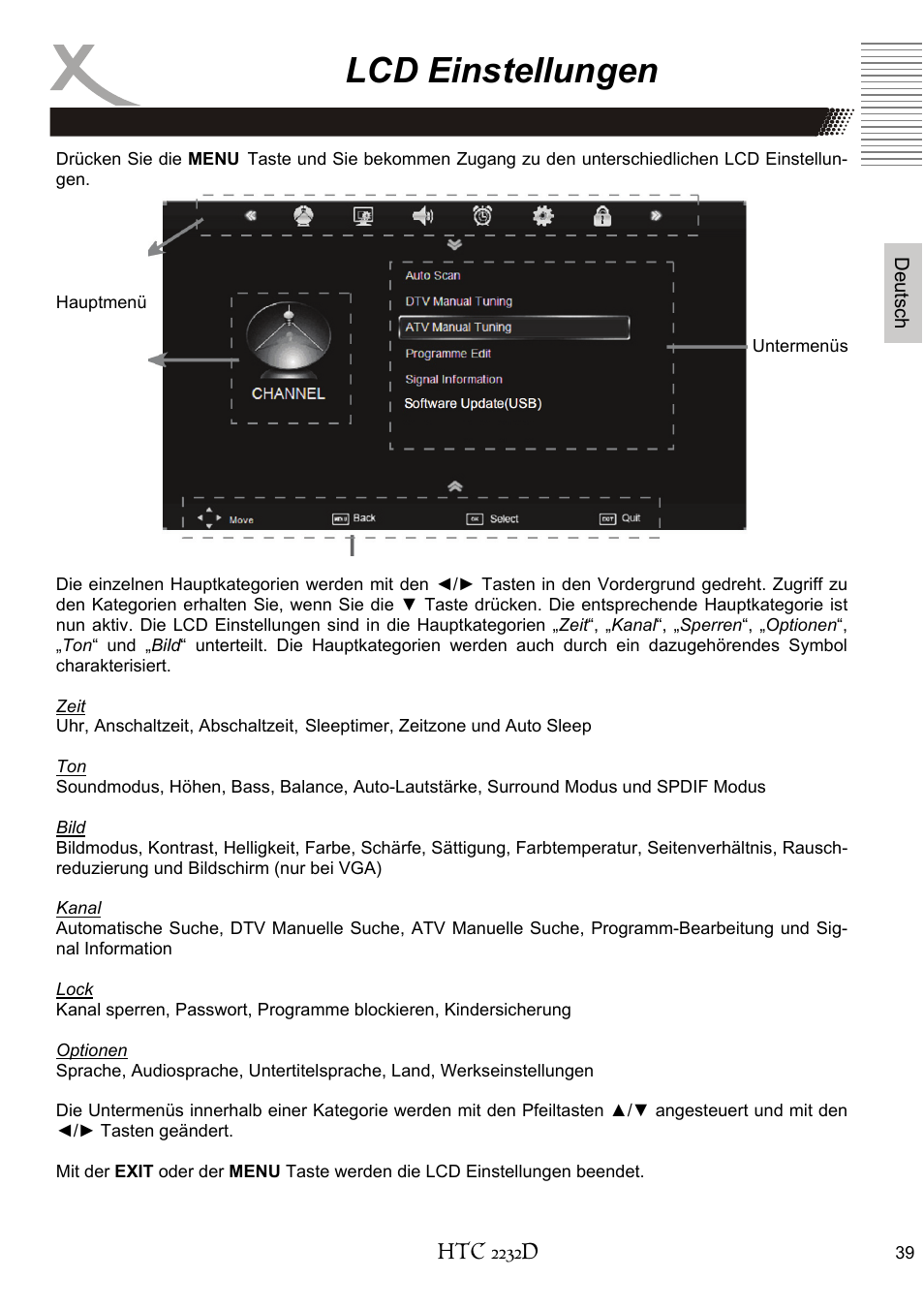 Lcd einstellungen | Xoro HTC 2232D User Manual | Page 39 / 198