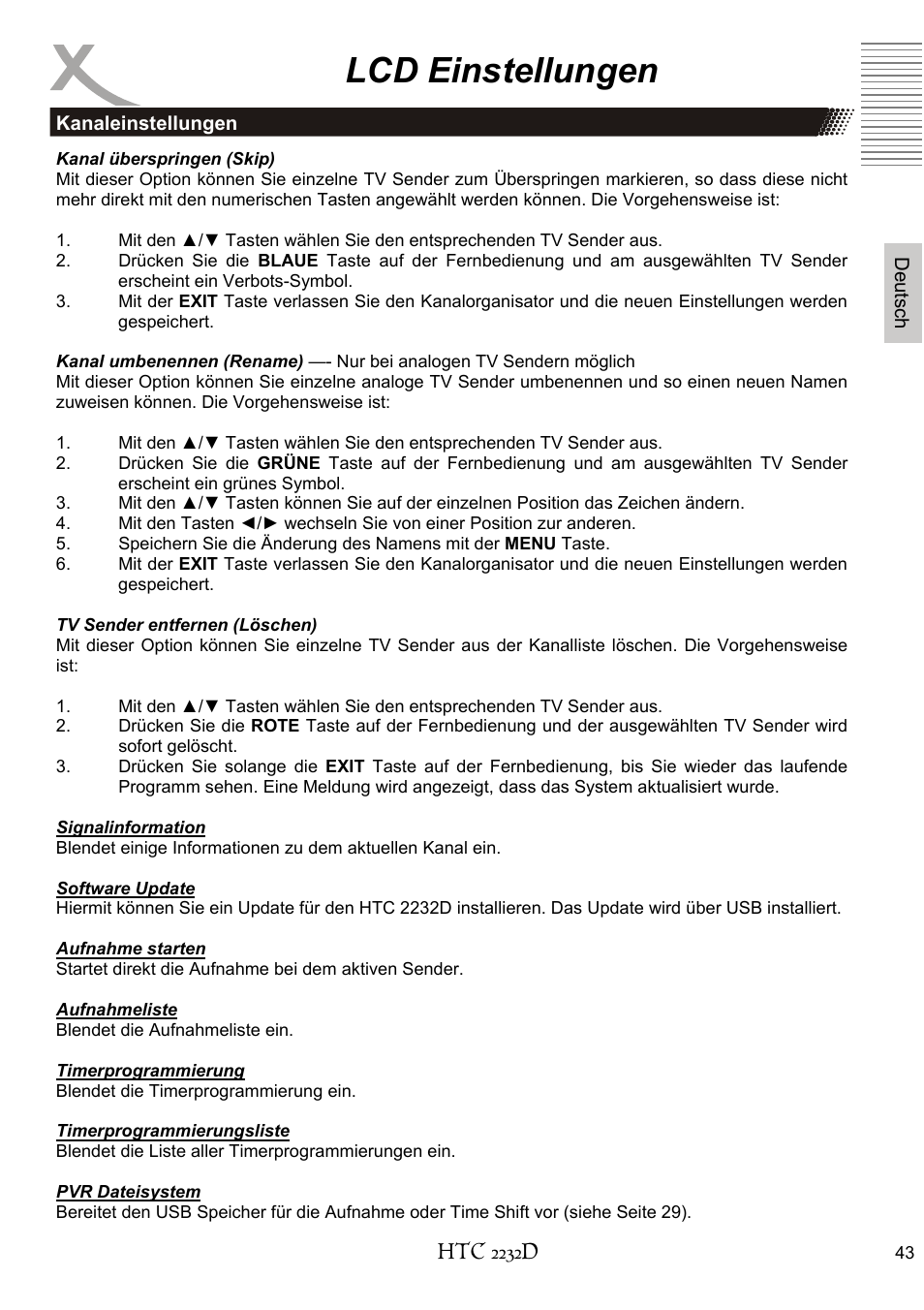 Lcd einstellungen | Xoro HTC 2232D User Manual | Page 43 / 198