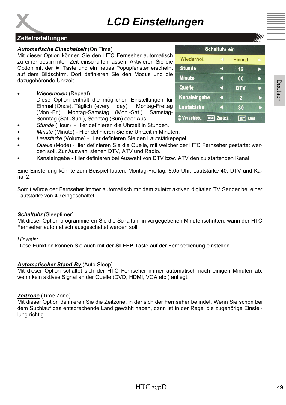 Lcd einstellungen | Xoro HTC 2232D User Manual | Page 49 / 198