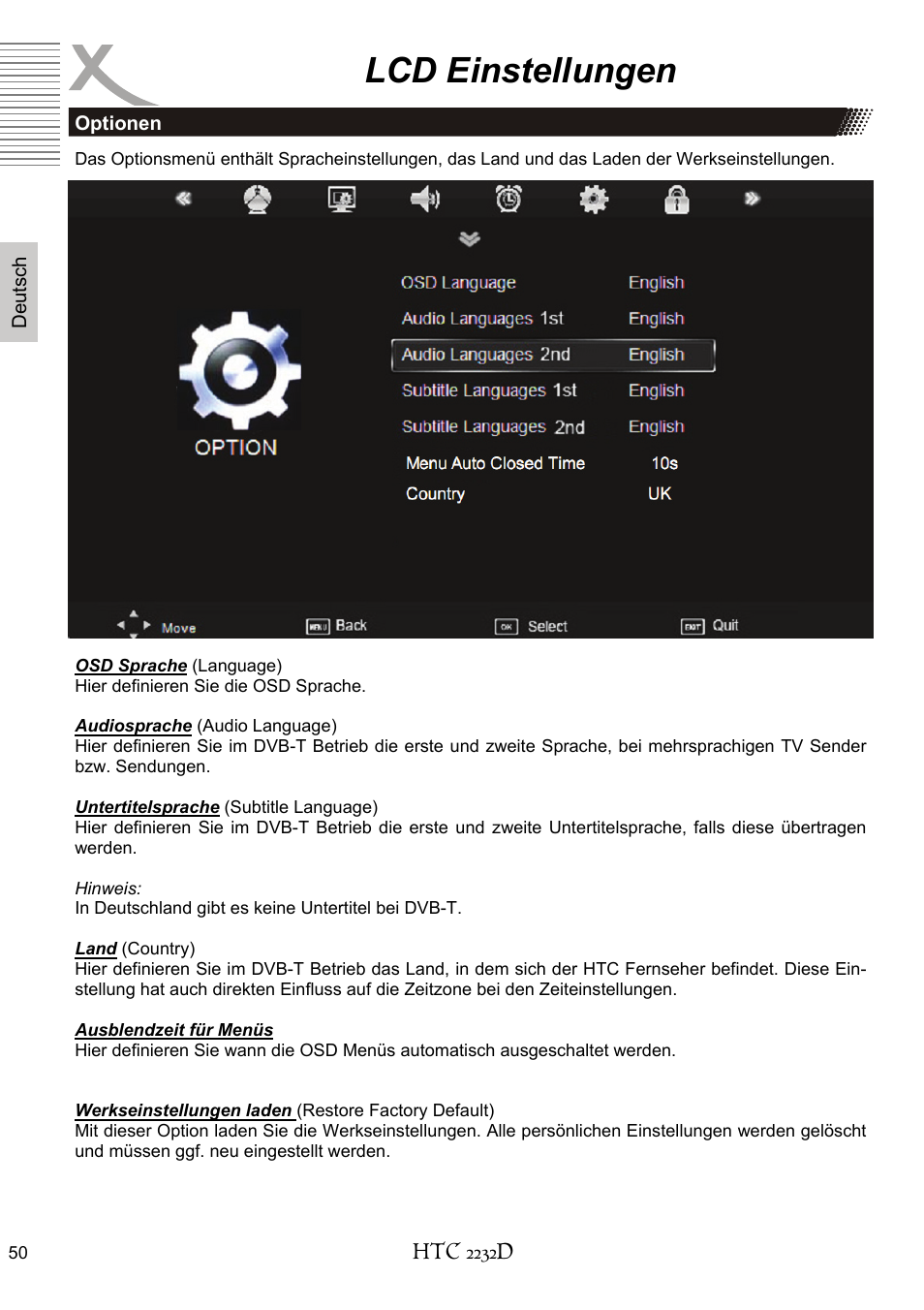 Lcd einstellungen | Xoro HTC 2232D User Manual | Page 50 / 198