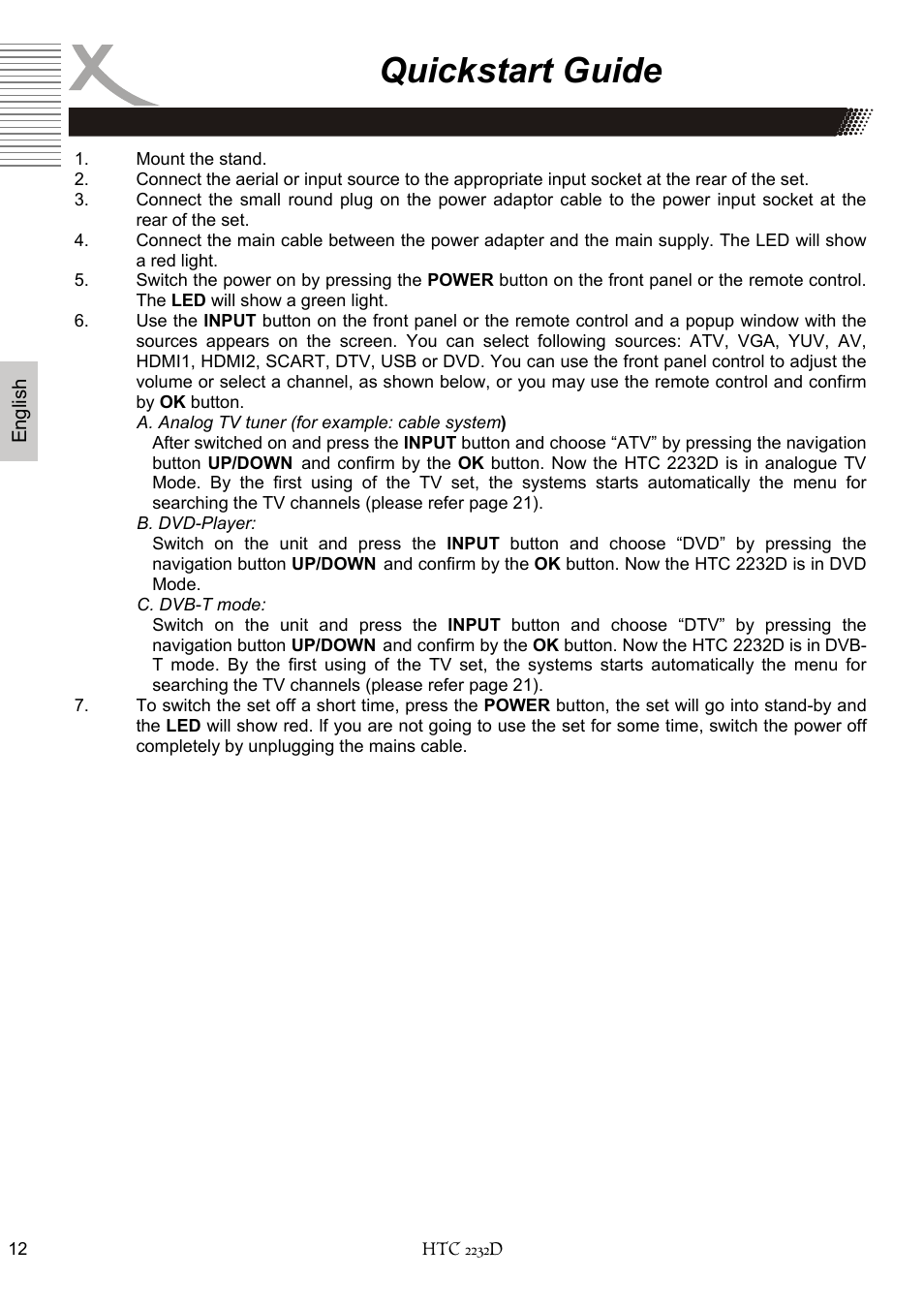 Quickstart guide | Xoro HTC 2232D User Manual | Page 78 / 198