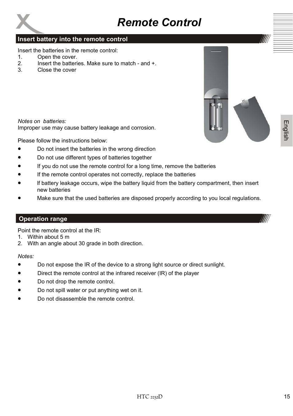 Remote control | Xoro HTC 2232D User Manual | Page 81 / 198