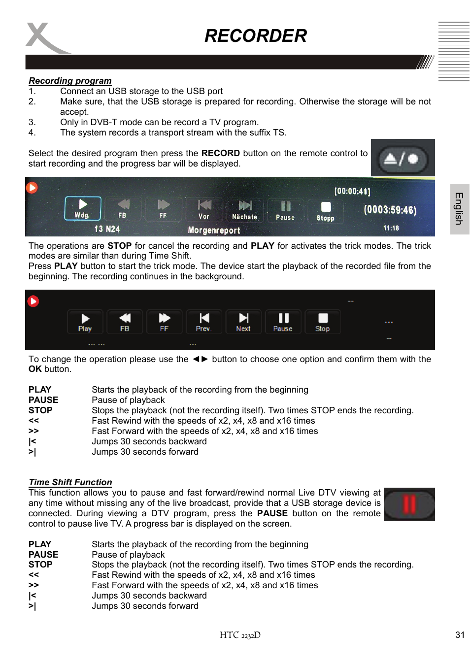 Recorder | Xoro HTC 2232D User Manual | Page 97 / 198