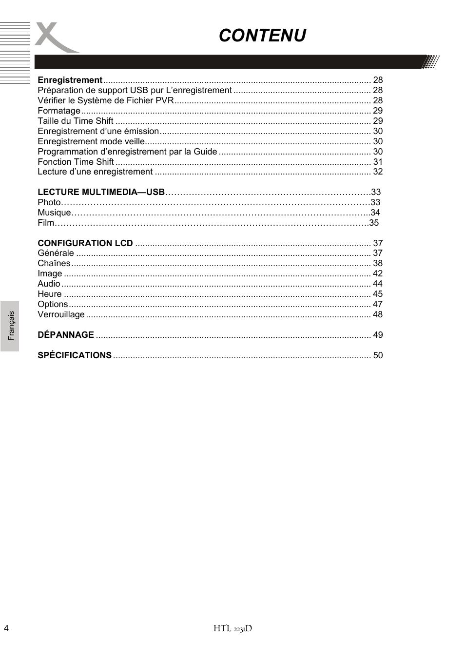Contenu | Xoro HTL 2231D User Manual | Page 106 / 154