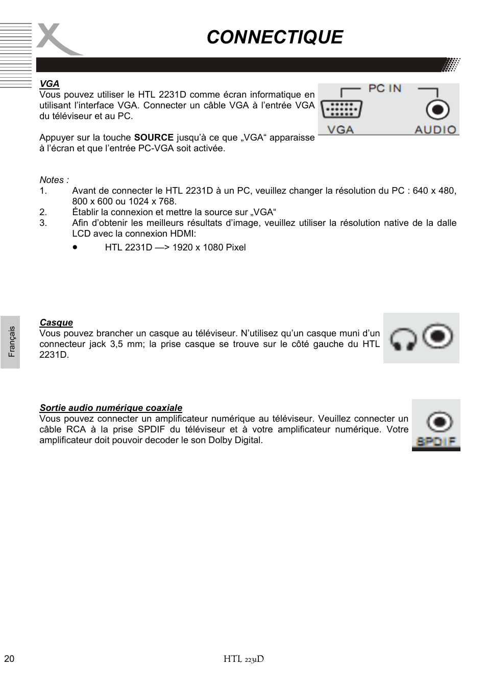 Connectique | Xoro HTL 2231D User Manual | Page 122 / 154