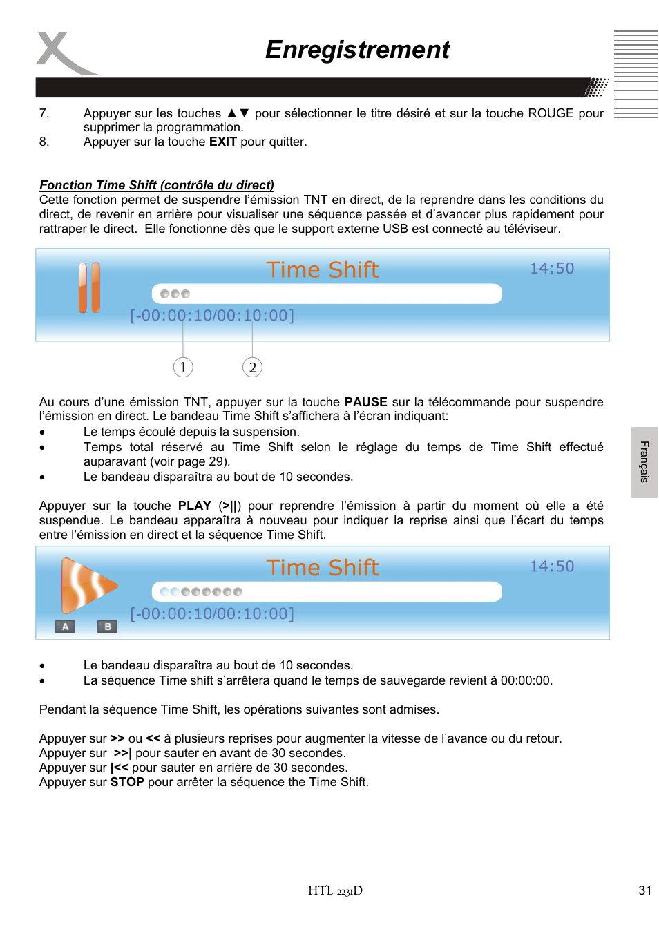 Enregistrement | Xoro HTL 2231D User Manual | Page 133 / 154