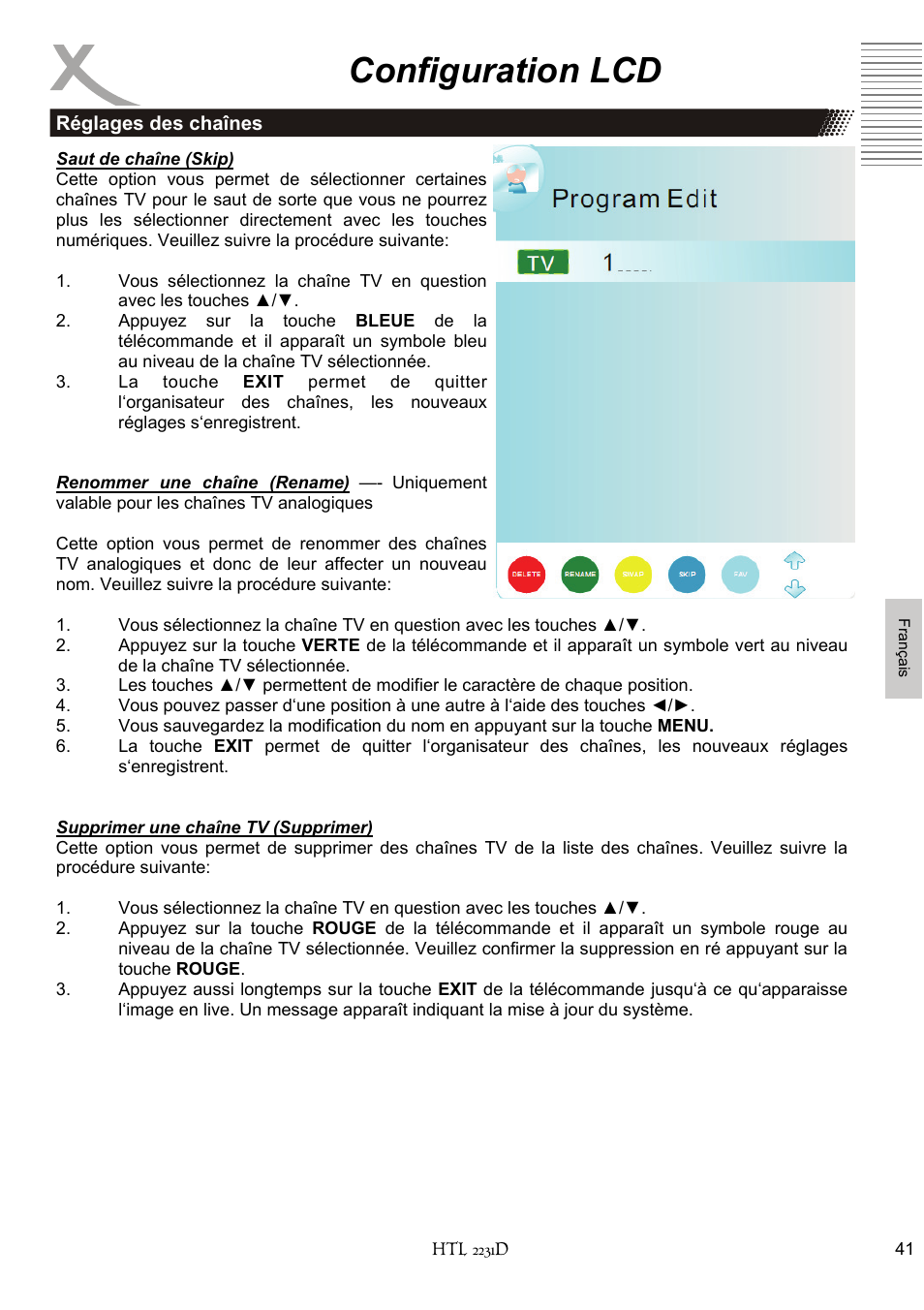 Configuration lcd | Xoro HTL 2231D User Manual | Page 143 / 154