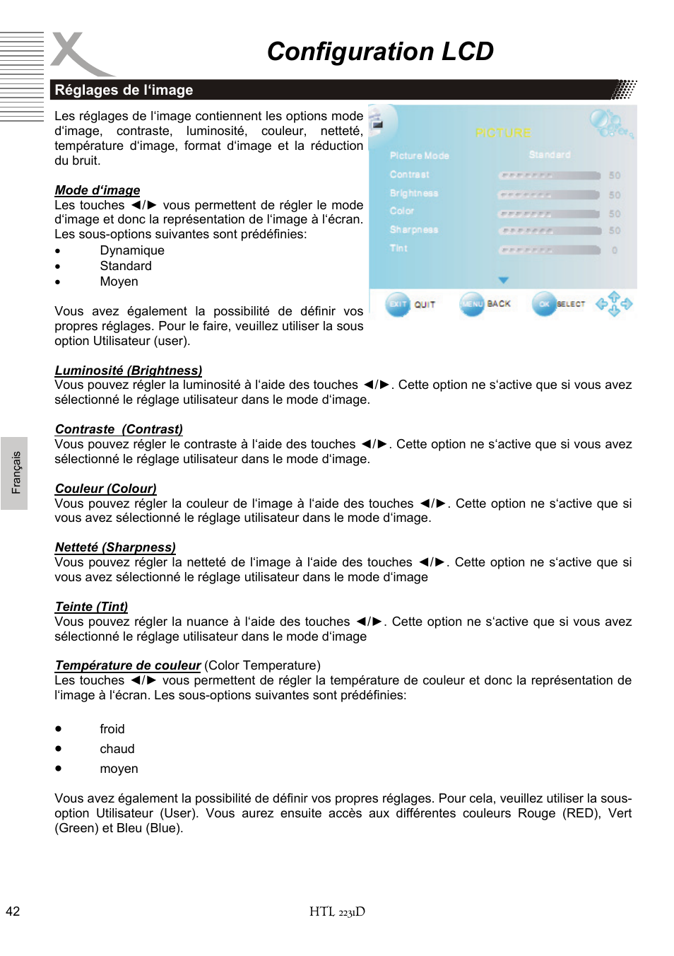 Configuration lcd | Xoro HTL 2231D User Manual | Page 144 / 154