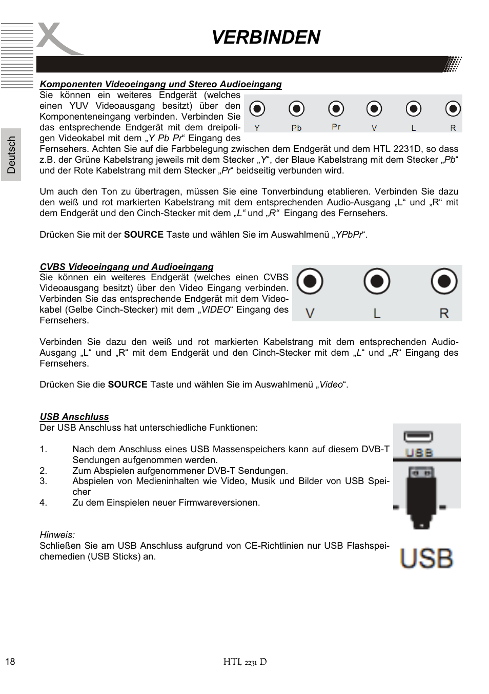 Verbinden | Xoro HTL 2231D User Manual | Page 18 / 154
