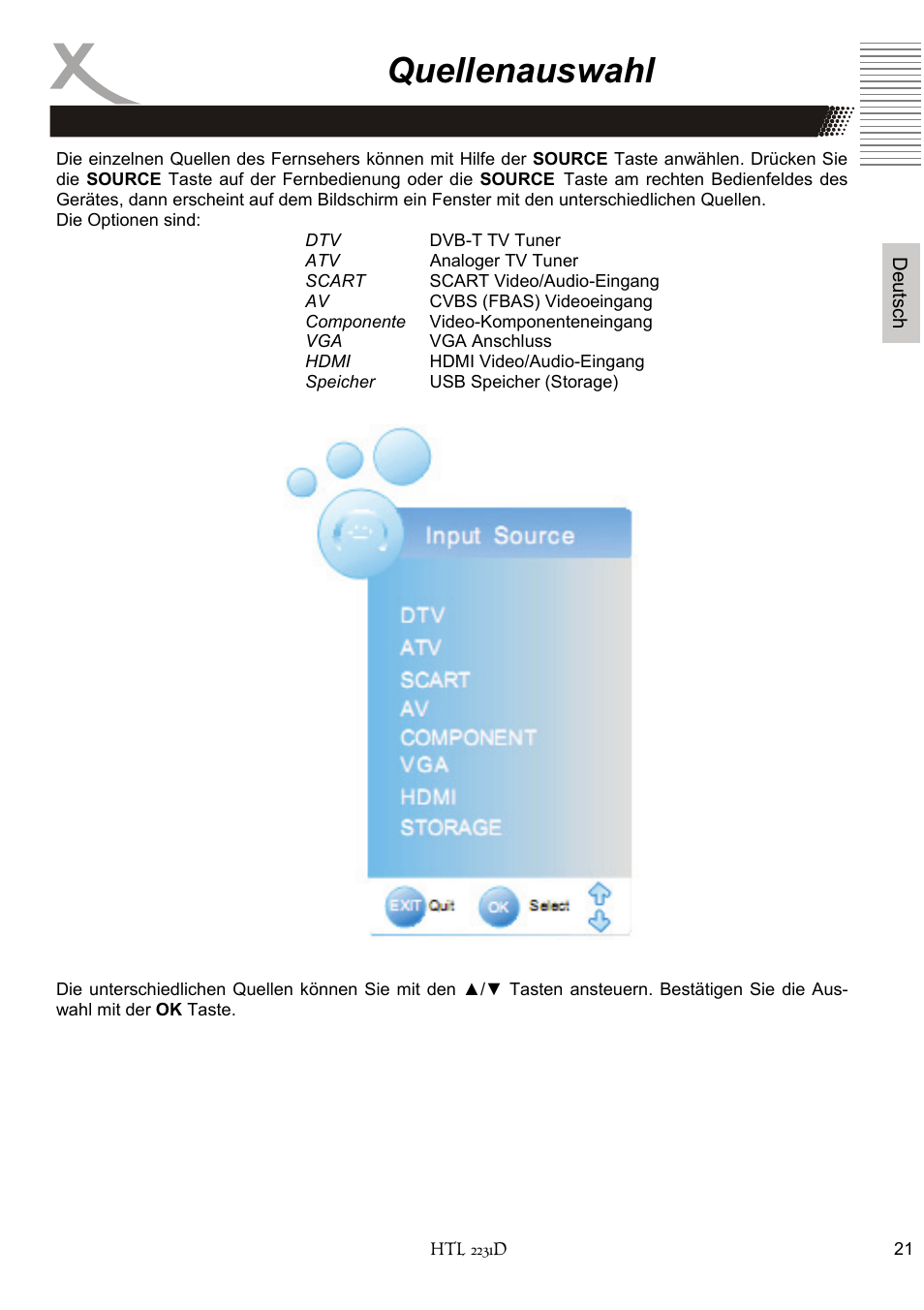 Quellenauswahl | Xoro HTL 2231D User Manual | Page 21 / 154