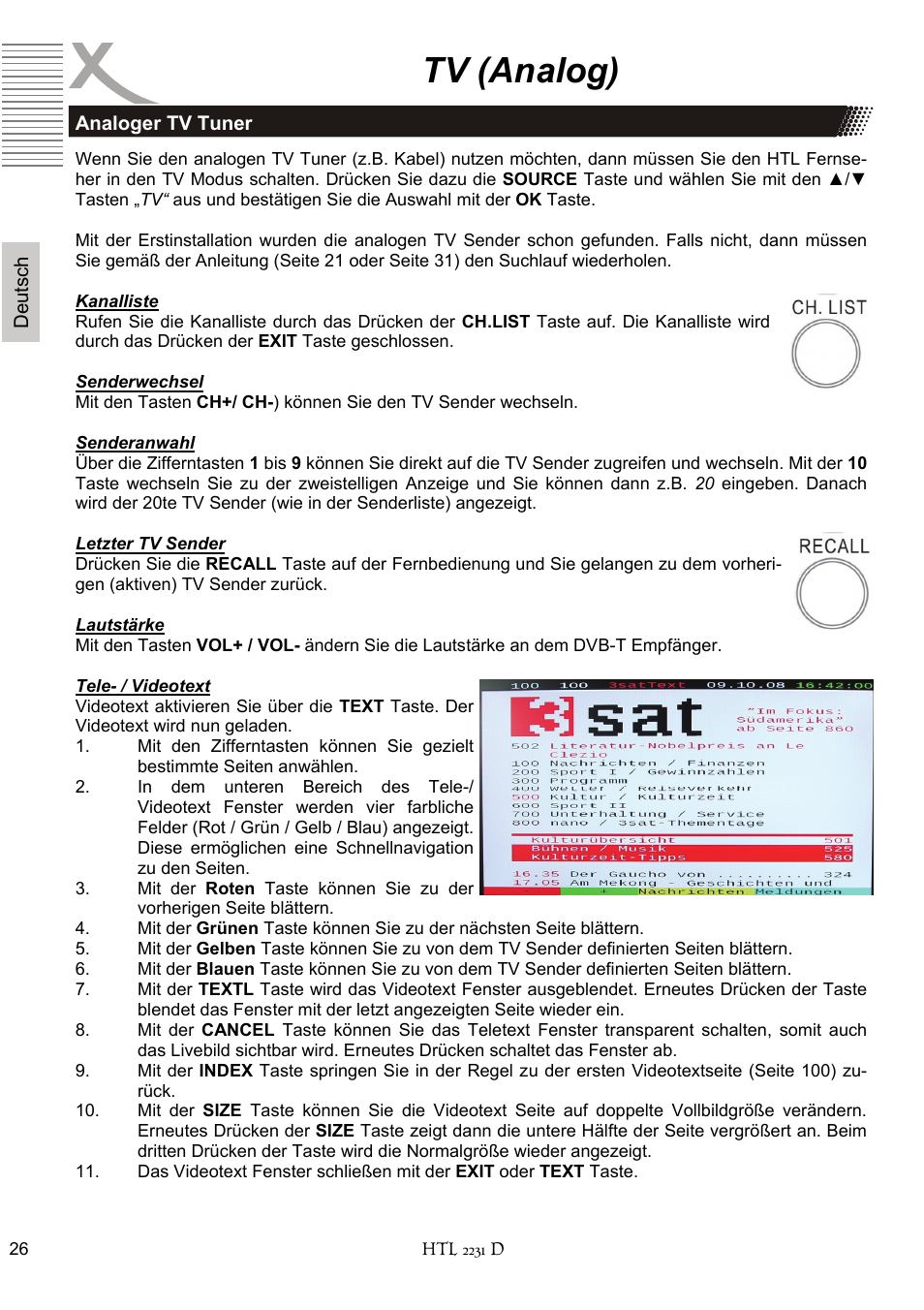 Tv (analog) | Xoro HTL 2231D User Manual | Page 26 / 154