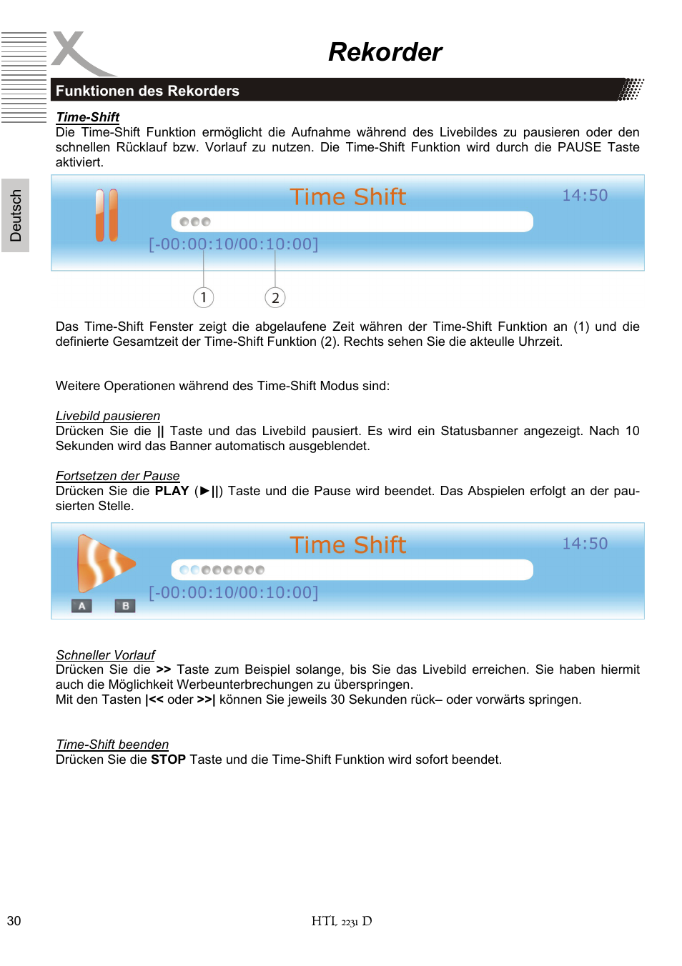 Rekorder | Xoro HTL 2231D User Manual | Page 30 / 154