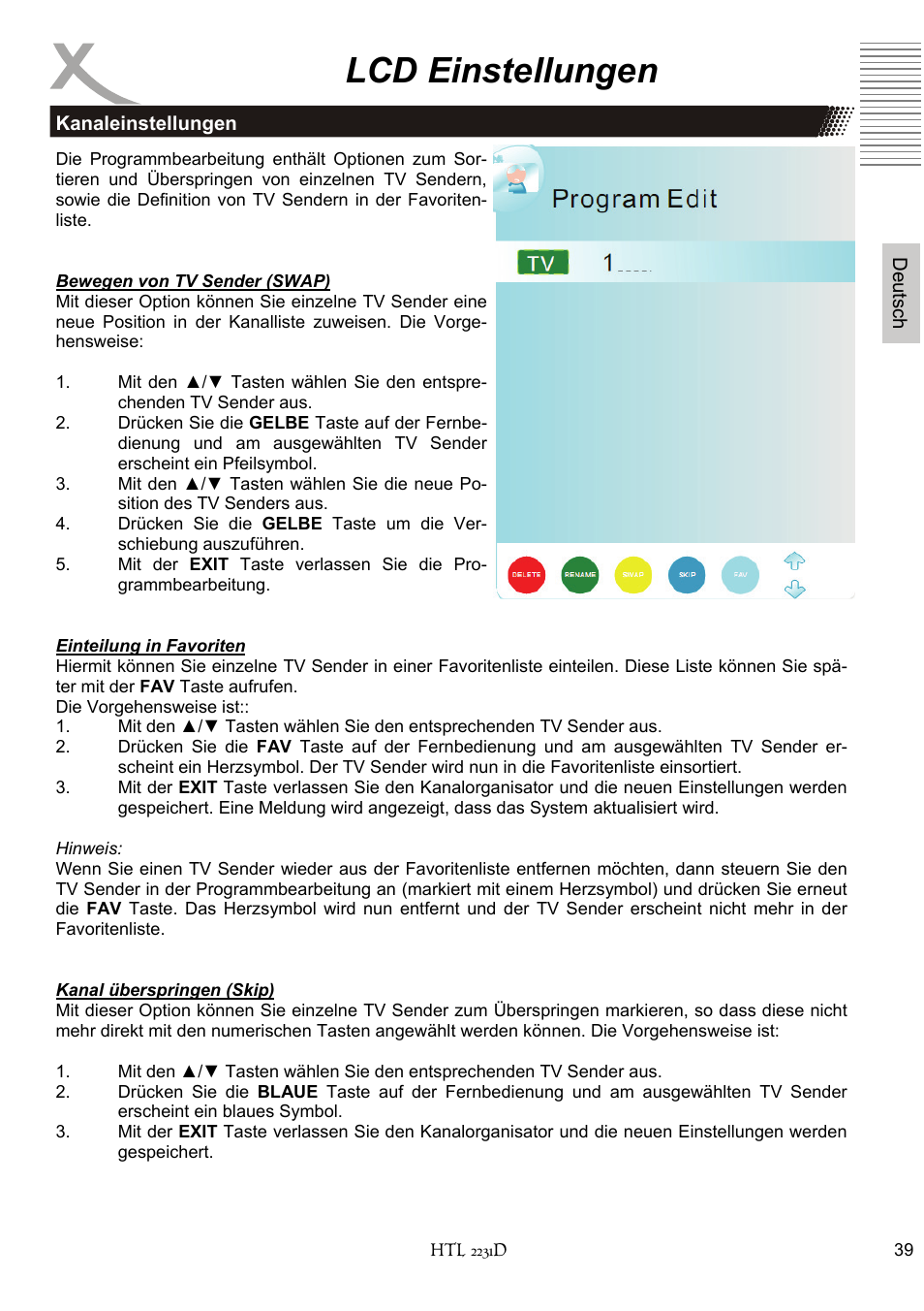 Lcd einstellungen | Xoro HTL 2231D User Manual | Page 39 / 154