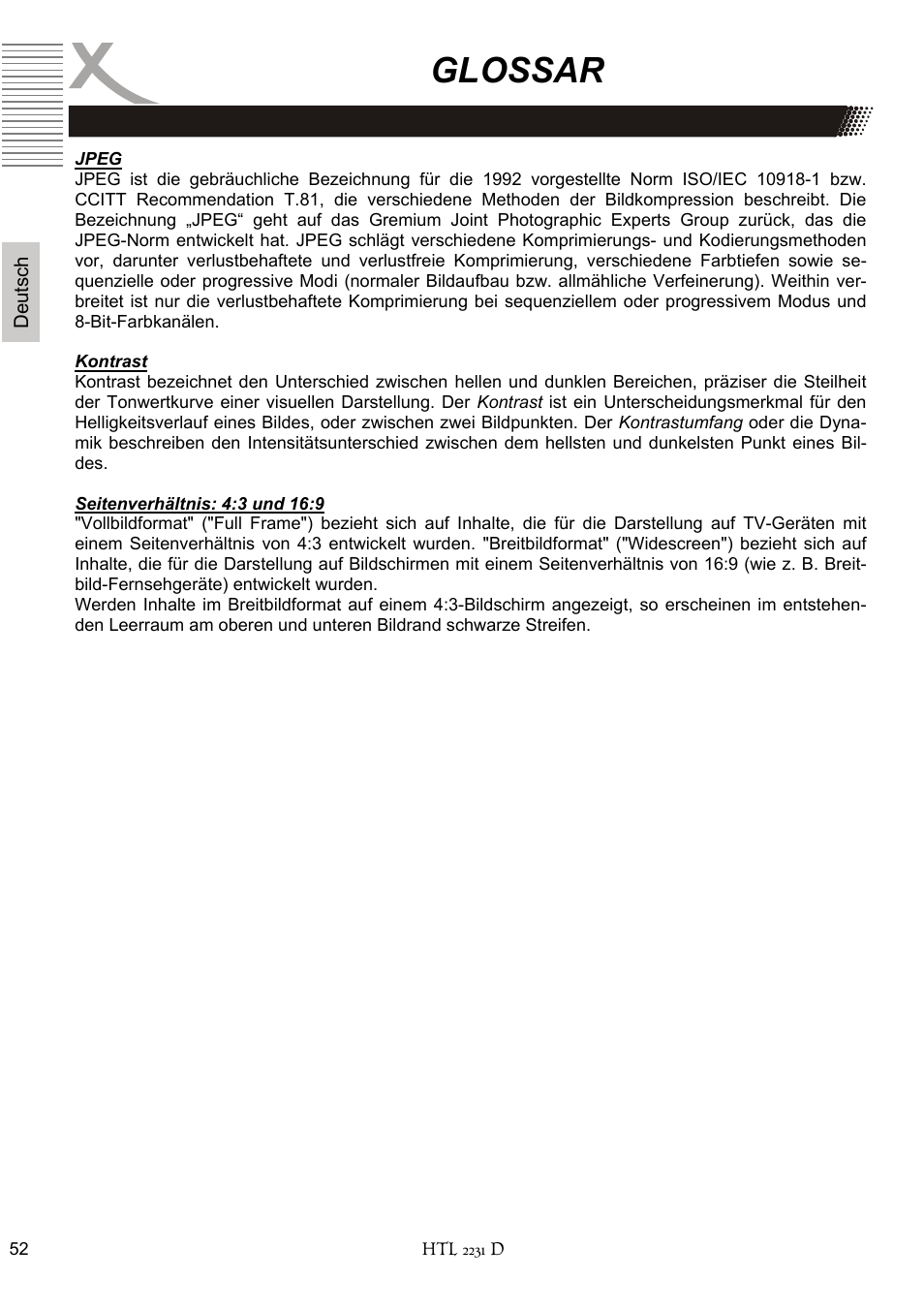 Glossar | Xoro HTL 2231D User Manual | Page 52 / 154