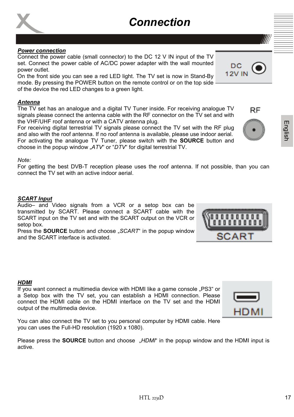 Connection | Xoro HTL 2231D User Manual | Page 69 / 154