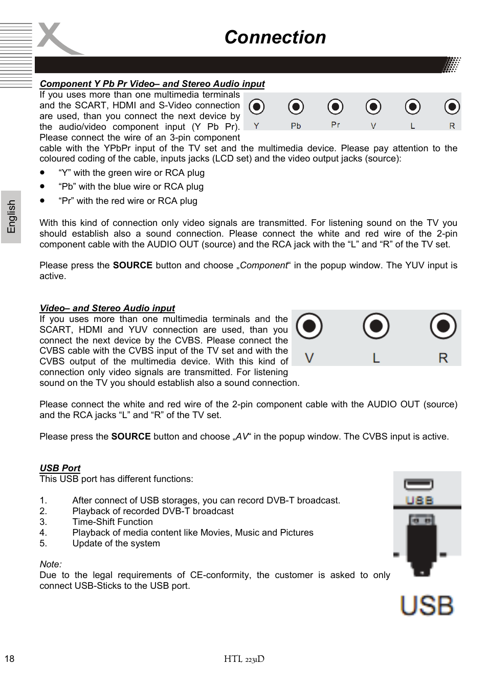 Connection | Xoro HTL 2231D User Manual | Page 70 / 154