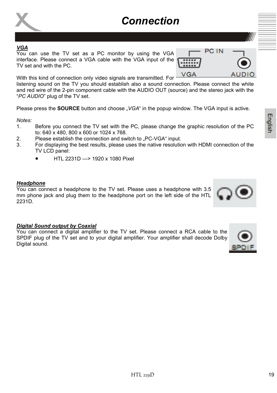 Connection | Xoro HTL 2231D User Manual | Page 71 / 154