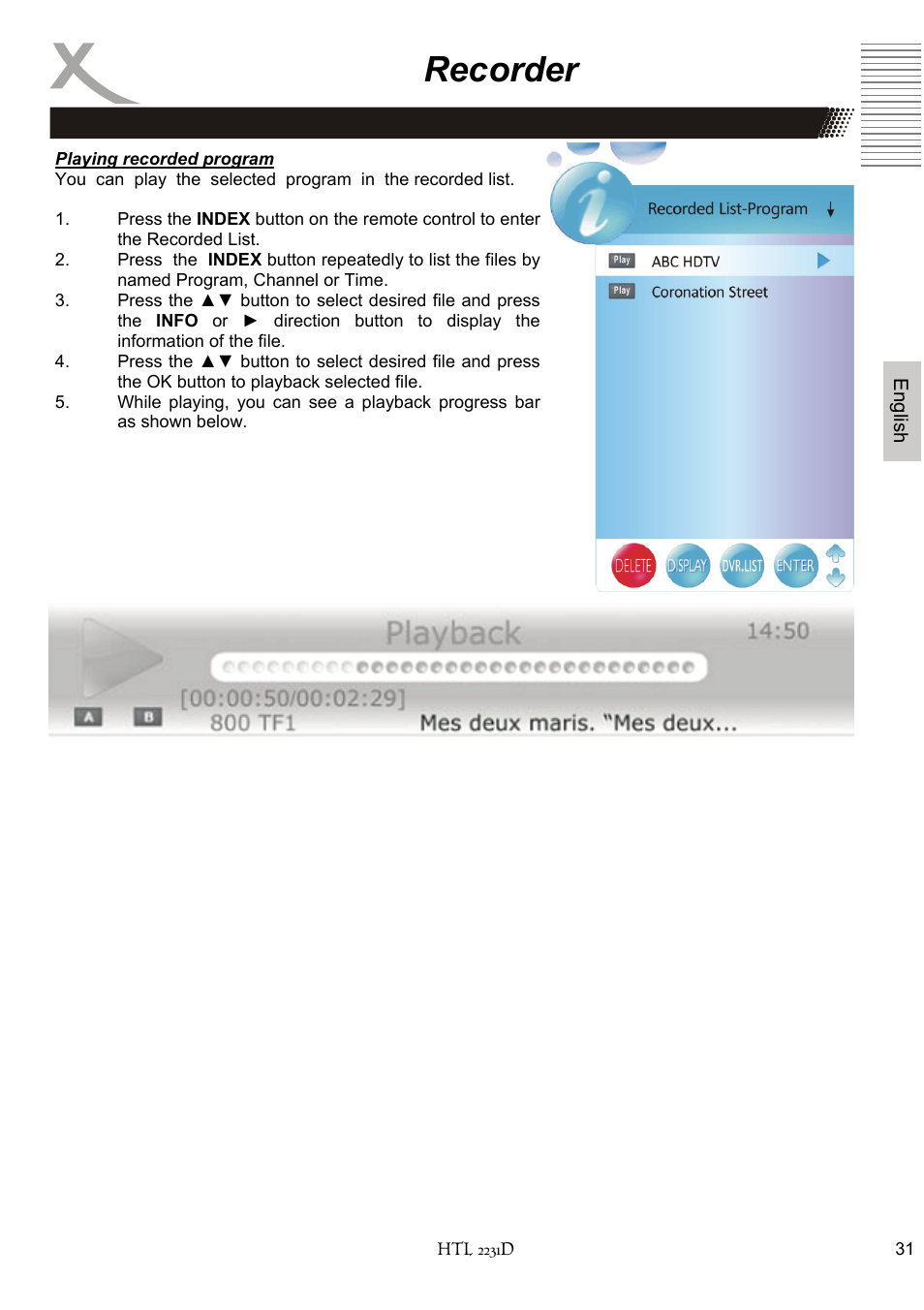 Recorder | Xoro HTL 2231D User Manual | Page 83 / 154