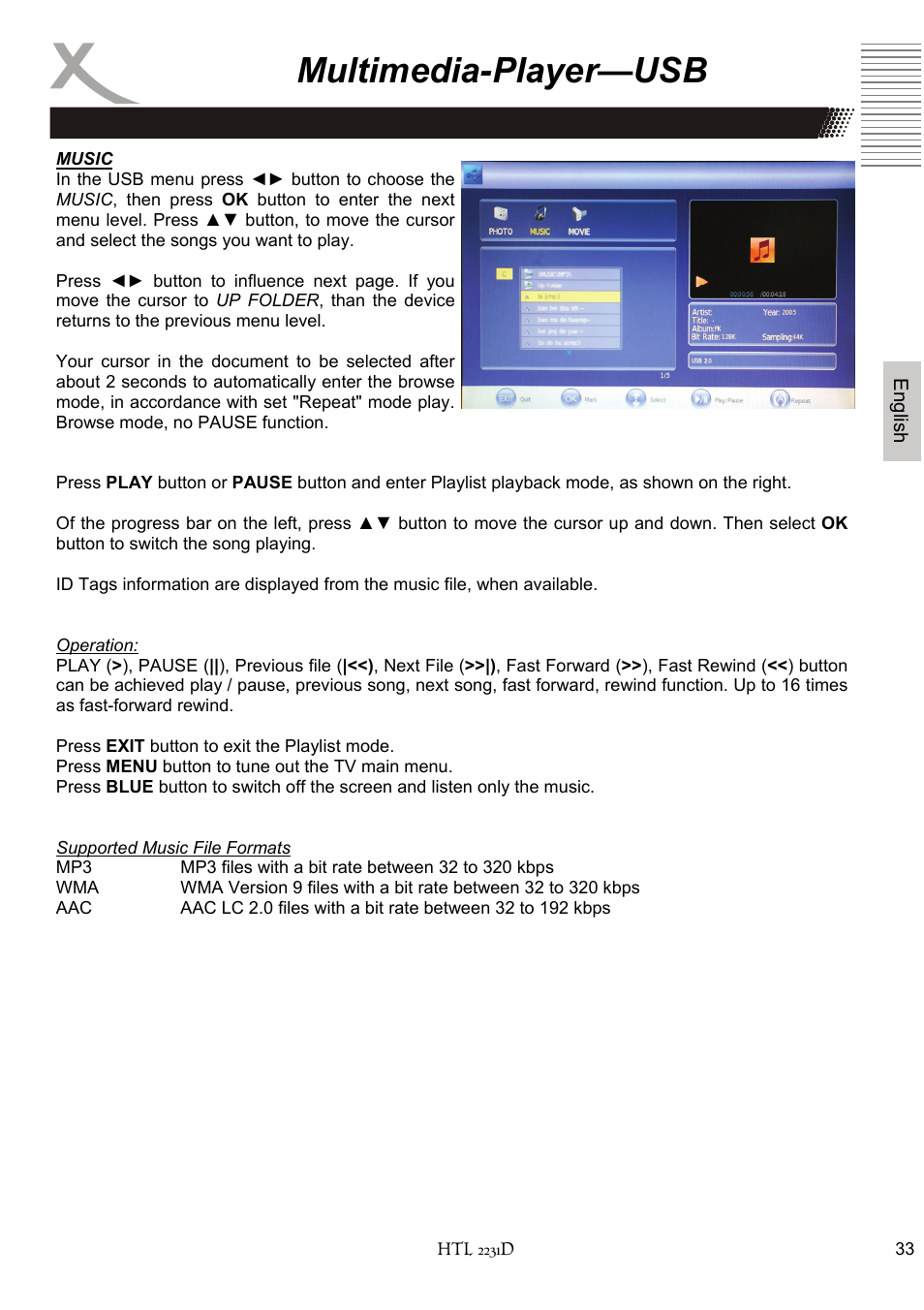 Multimedia-player—usb | Xoro HTL 2231D User Manual | Page 85 / 154