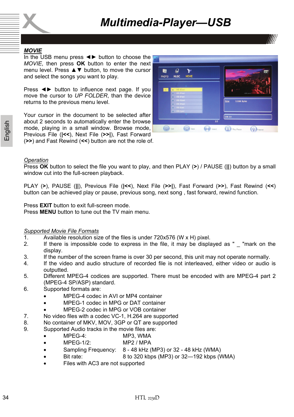 Multimedia-player—usb | Xoro HTL 2231D User Manual | Page 86 / 154