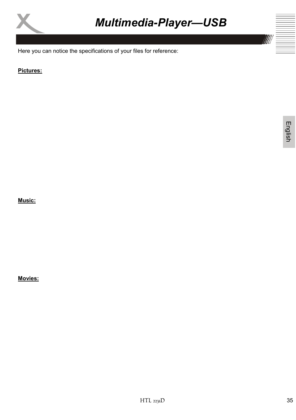 Multimedia-player—usb | Xoro HTL 2231D User Manual | Page 87 / 154