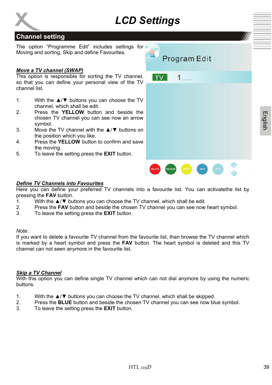 Lcd settings | Xoro HTL 2231D User Manual | Page 91 / 154