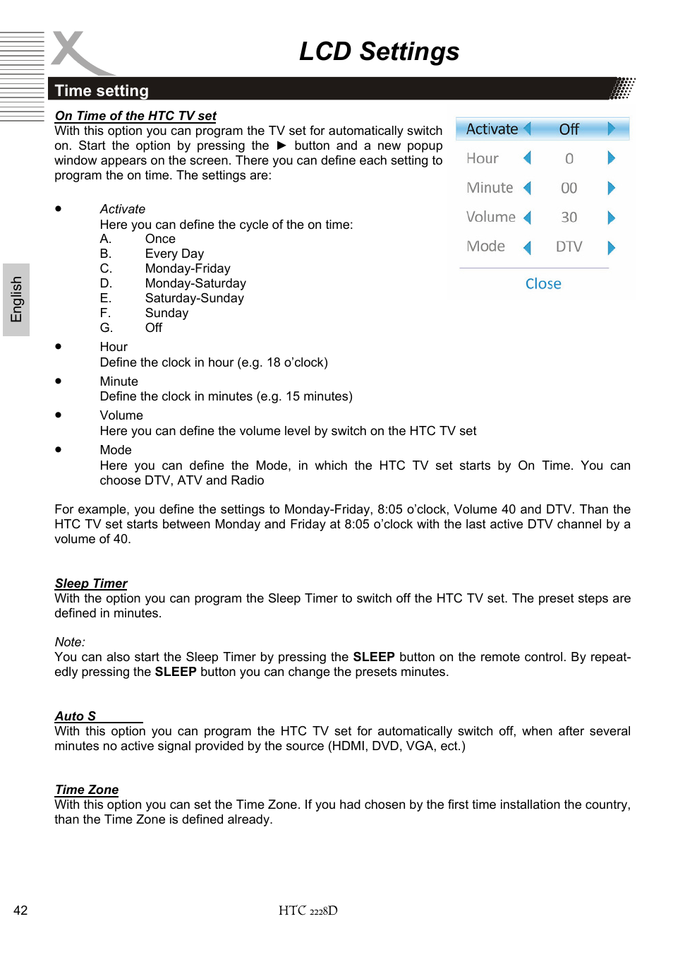 Lcd settings | Xoro HTC 2228D User Manual | Page 102 / 174