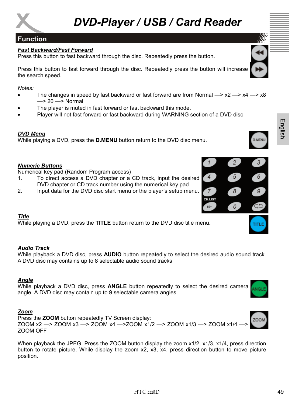 Dvd-player / usb / card reader | Xoro HTC 2228D User Manual | Page 109 / 174