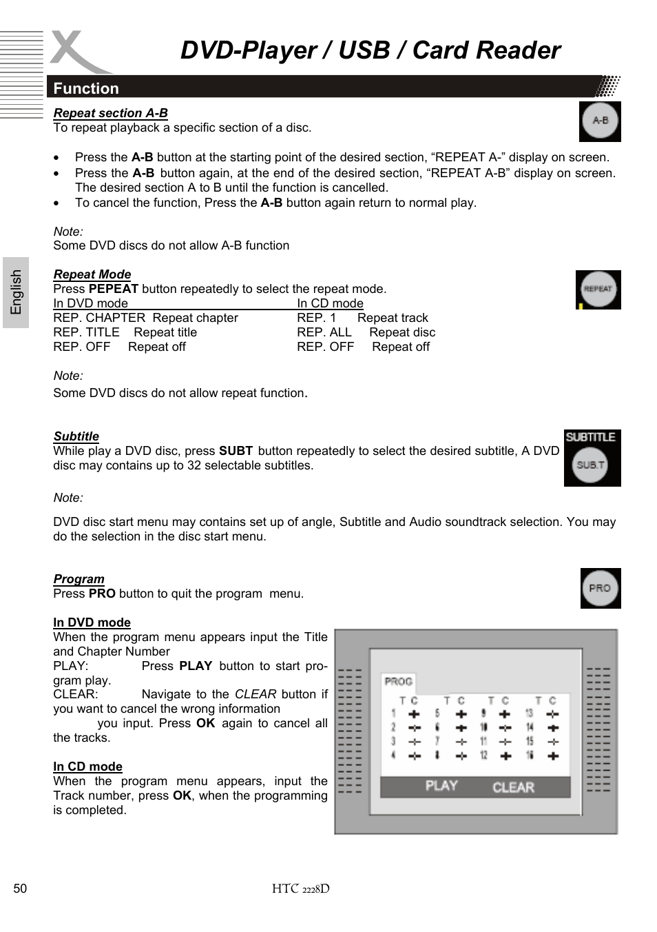 Dvd-player / usb / card reader | Xoro HTC 2228D User Manual | Page 110 / 174