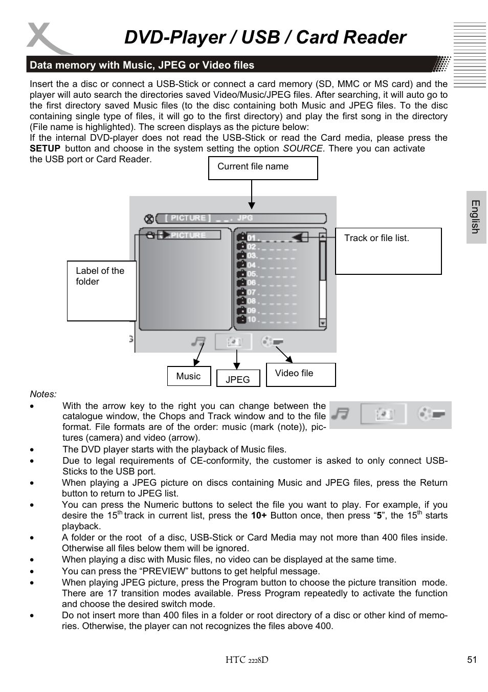 Dvd-player / usb / card reader | Xoro HTC 2228D User Manual | Page 111 / 174