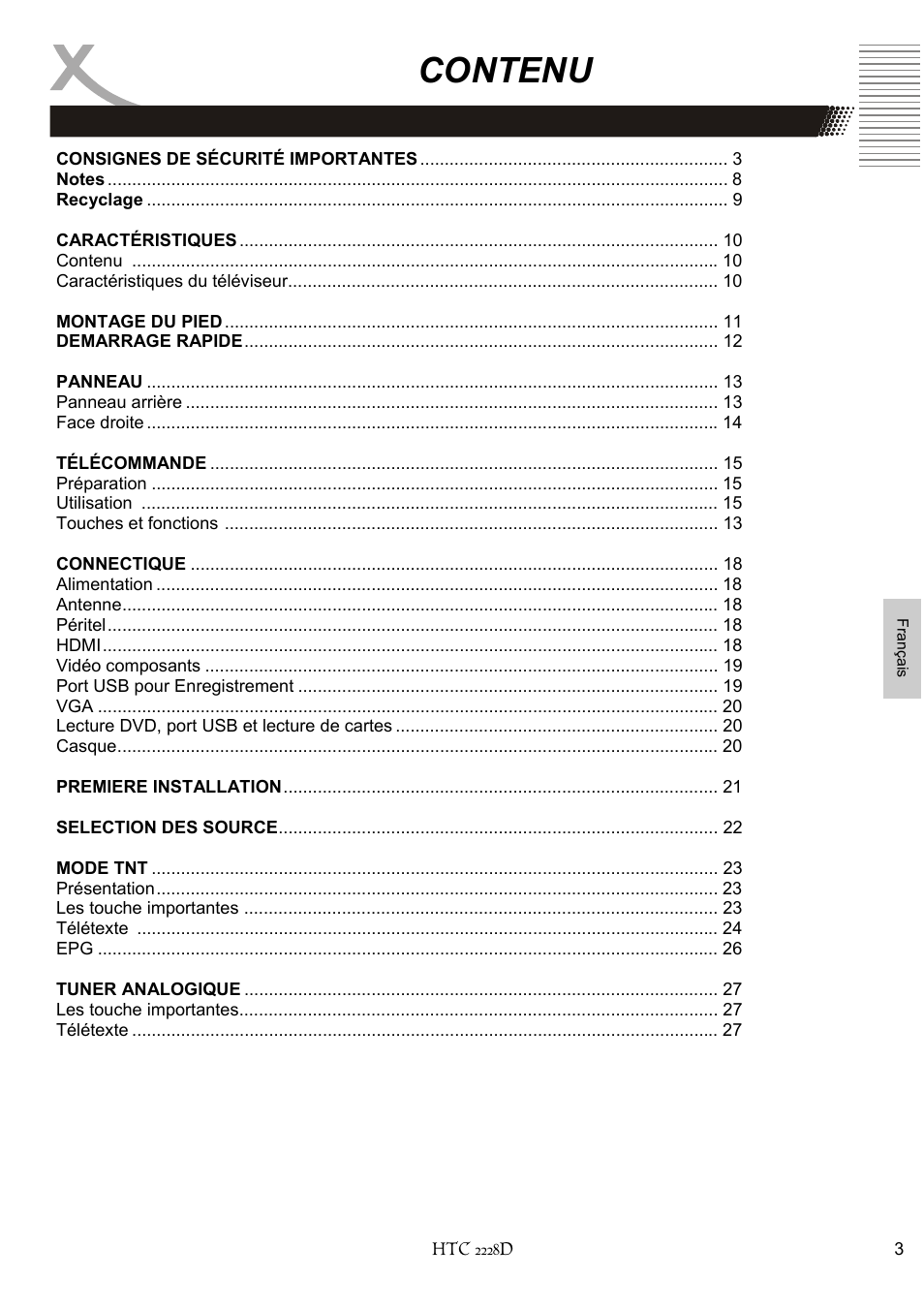 Contenu | Xoro HTC 2228D User Manual | Page 119 / 174