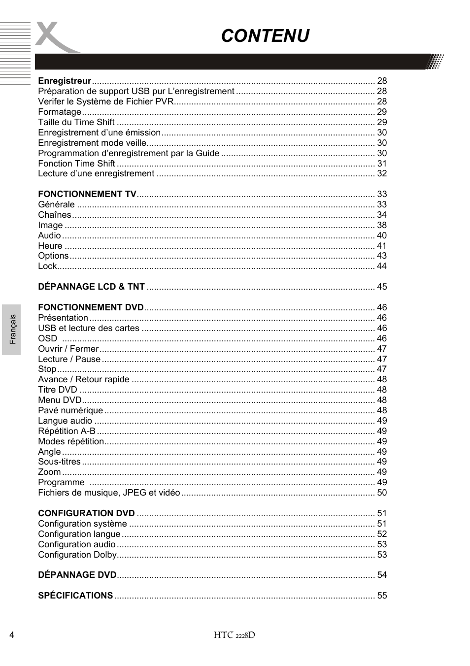 Contenu | Xoro HTC 2228D User Manual | Page 120 / 174