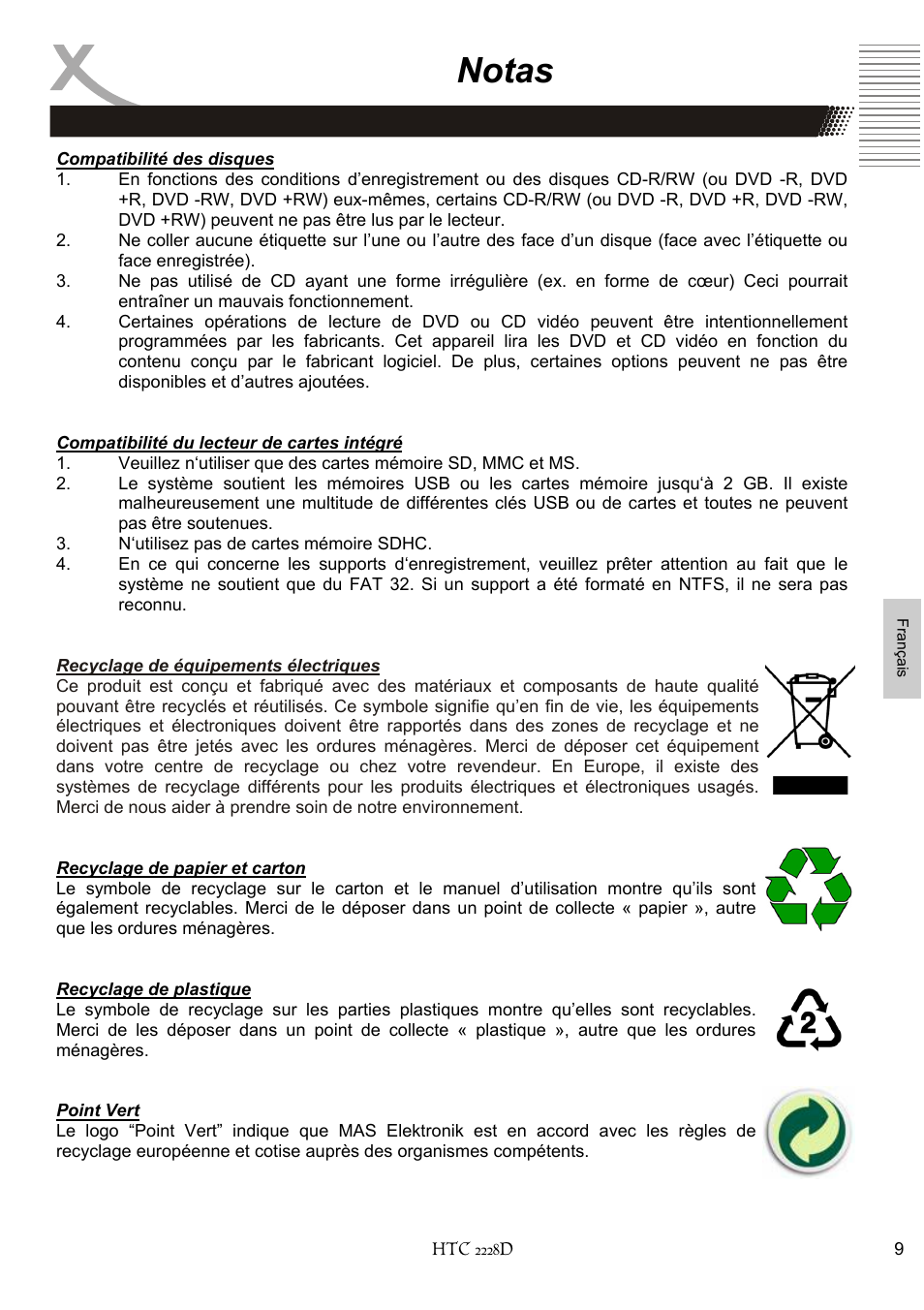 Notas | Xoro HTC 2228D User Manual | Page 125 / 174